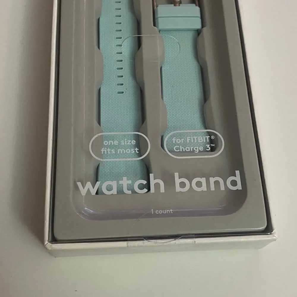 Heyday Fitbit Charge 3 Light Blue Silicone Watch Band New In Box